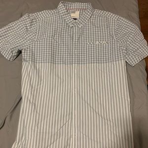 O'Neill XL blue/white short sleeve button down